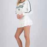 Falda short capas olanes