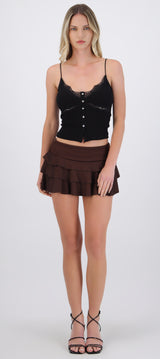 Falda short capas olanes