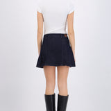 Mini falda denim tableada