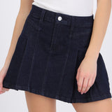 Mini falda denim tableada