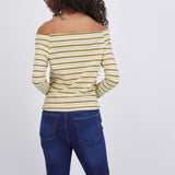 Top rayas off shoulder