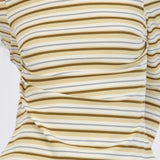 Top rayas off shoulder