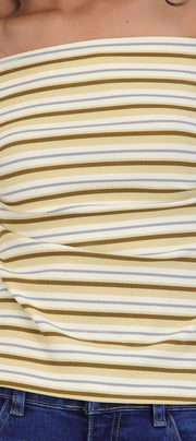 Top rayas off shoulder