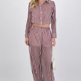 Pantalon de rayas con transparencia