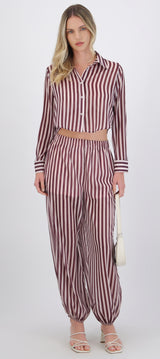 Pantalon de rayas con transparencia