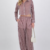 Pantalon de rayas con transparencia