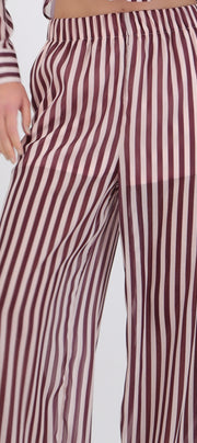 Pantalon de rayas con transparencia