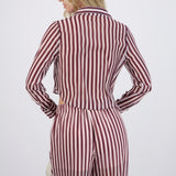 Camisa crop de rayas con transparencia