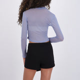 Top mesh manga larga