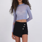 Top mesh manga larga
