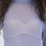 Top mesh manga larga