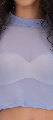 Top mesh manga larga