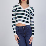 Top rayas cuello polo