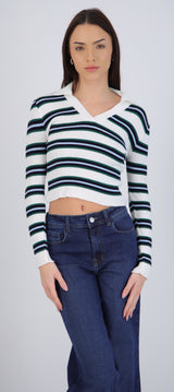 Top rayas cuello polo