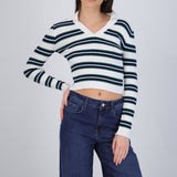 Top rayas cuello polo