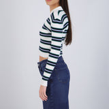 Top rayas cuello polo
