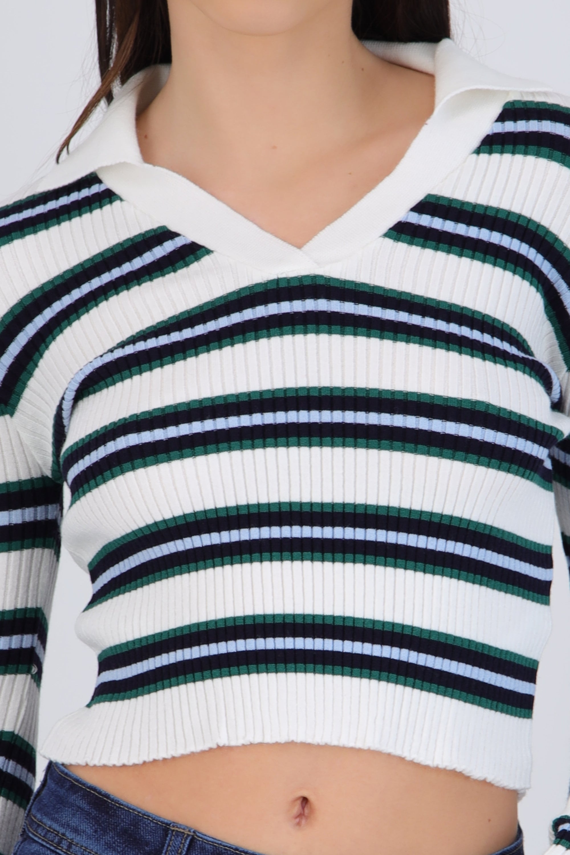 Top rayas cuello polo