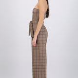 Jumpsuit strapless de cuadros