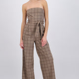 Jumpsuit strapless de cuadros