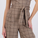 Jumpsuit strapless de cuadros