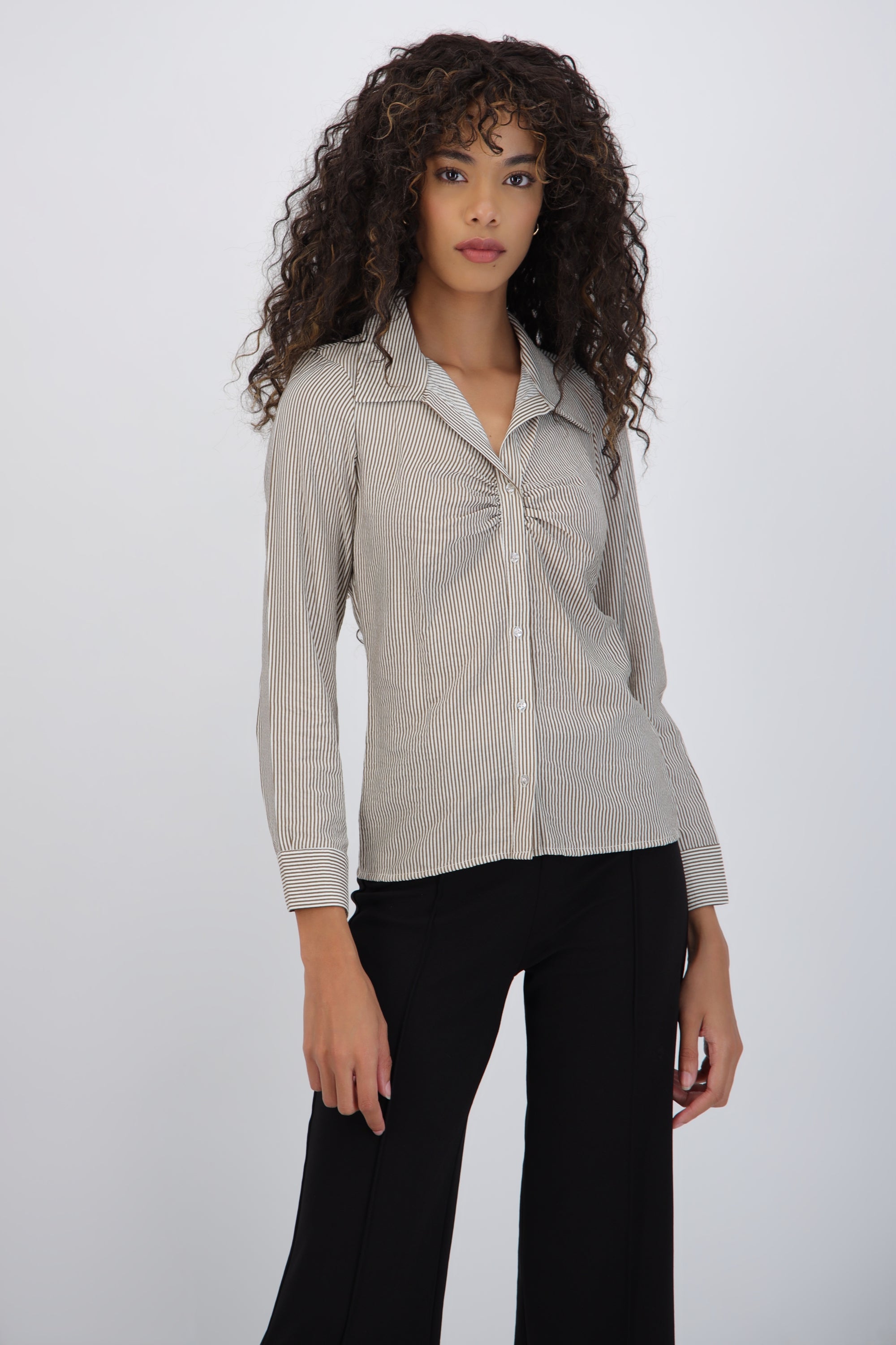 Camisa rayas fruncido
