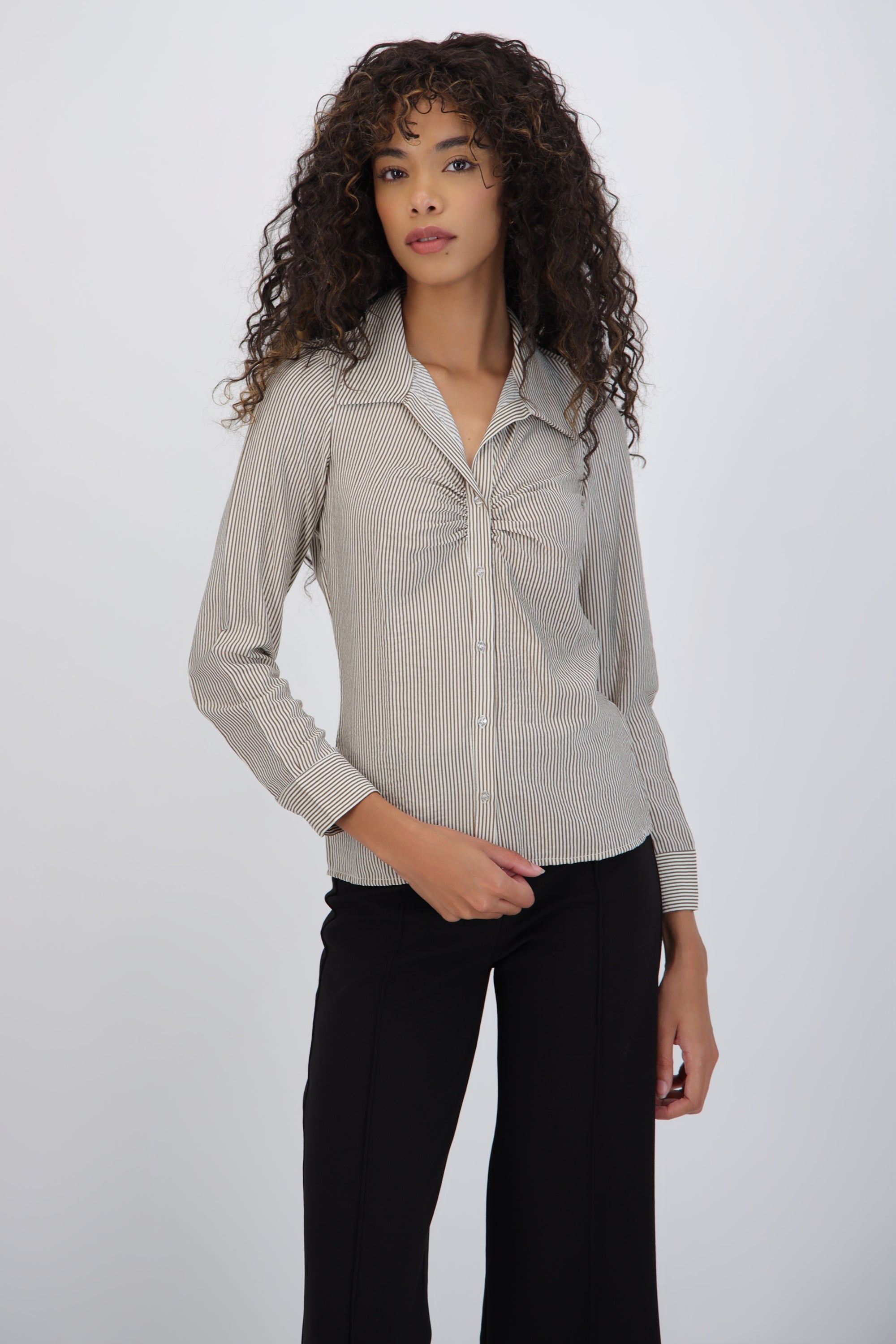 Camisa rayas fruncido