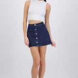Falda denim botones