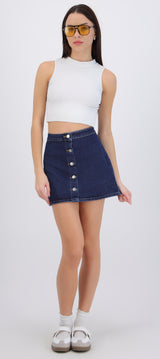 Falda denim botones