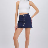 Falda denim botones