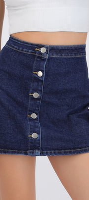 Falda denim botones