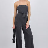 Jumpsuit mini rayas strapless