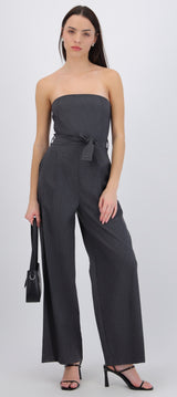 Jumpsuit mini rayas strapless