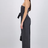 Jumpsuit mini rayas strapless