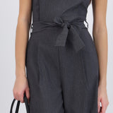 Jumpsuit mini rayas strapless