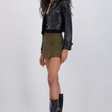Falda mini de suede