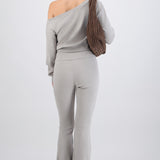 Pantalón flare doblez cadera