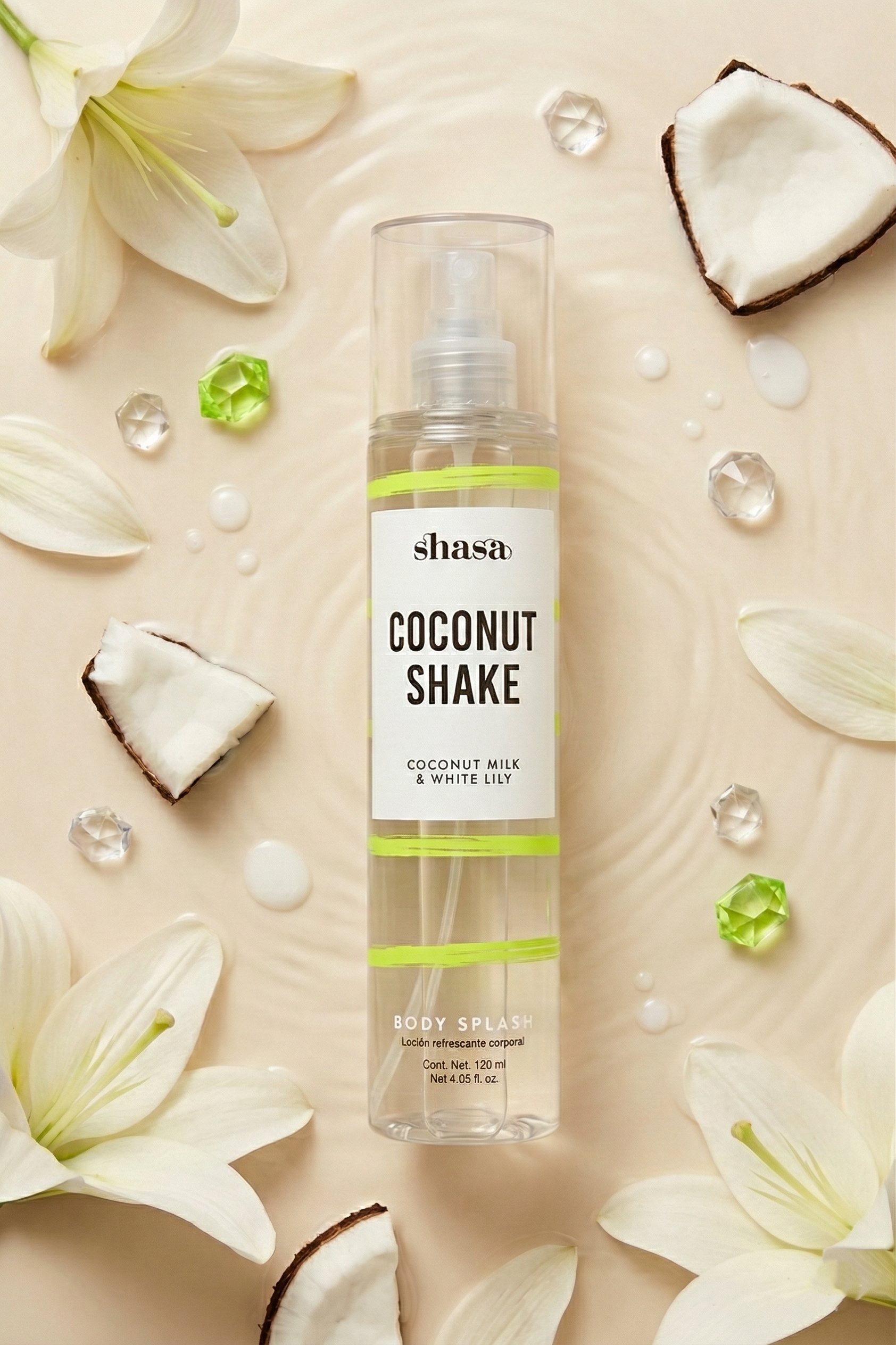 Body splash glitter Coconut Shake BLANCO