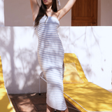 Vestido maxi detalle doblez kni