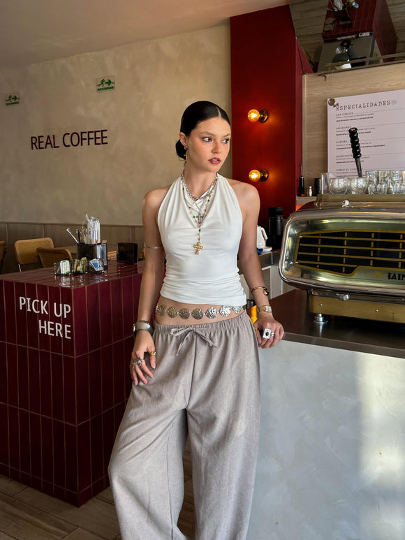 TOP CUELLO CASCADA HALTER