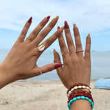 5 pc anillos concha