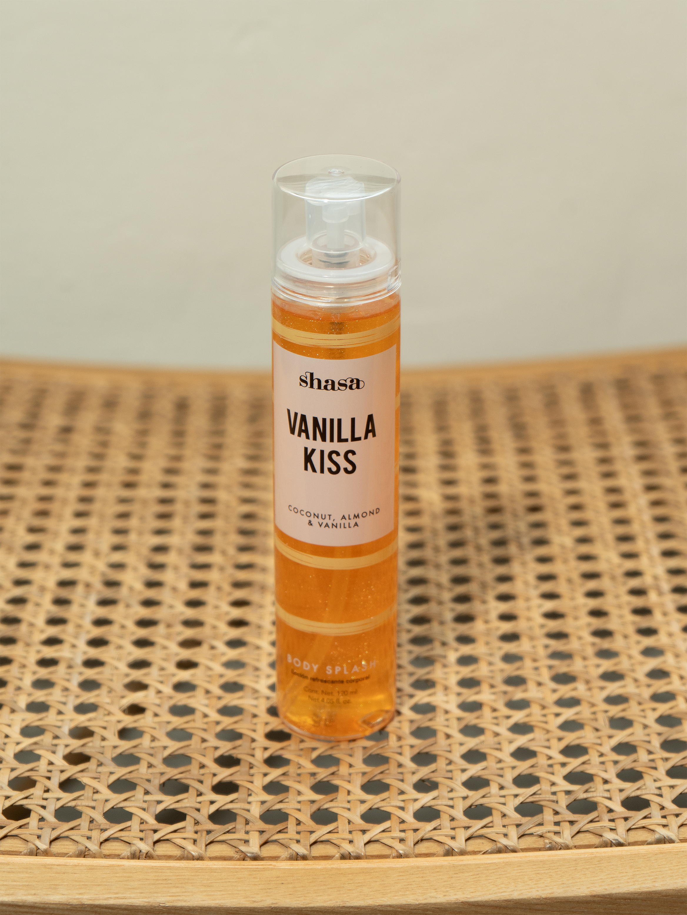 Body Splash Glitter Vanilla Kiss AMARILLO PASTEL