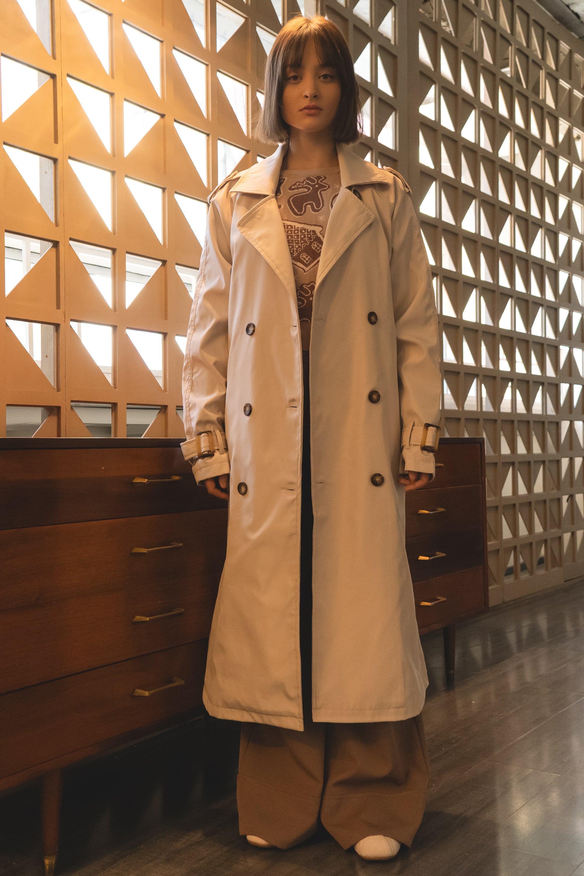 Gabardina oversize CREMA