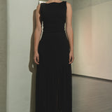 Vestido maxi drop waist falda mesh