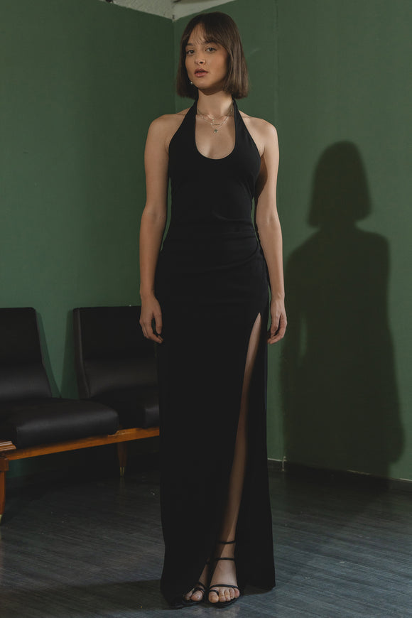 Maxi vestido cuello halter