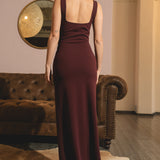 Vestido maxi detalle costado