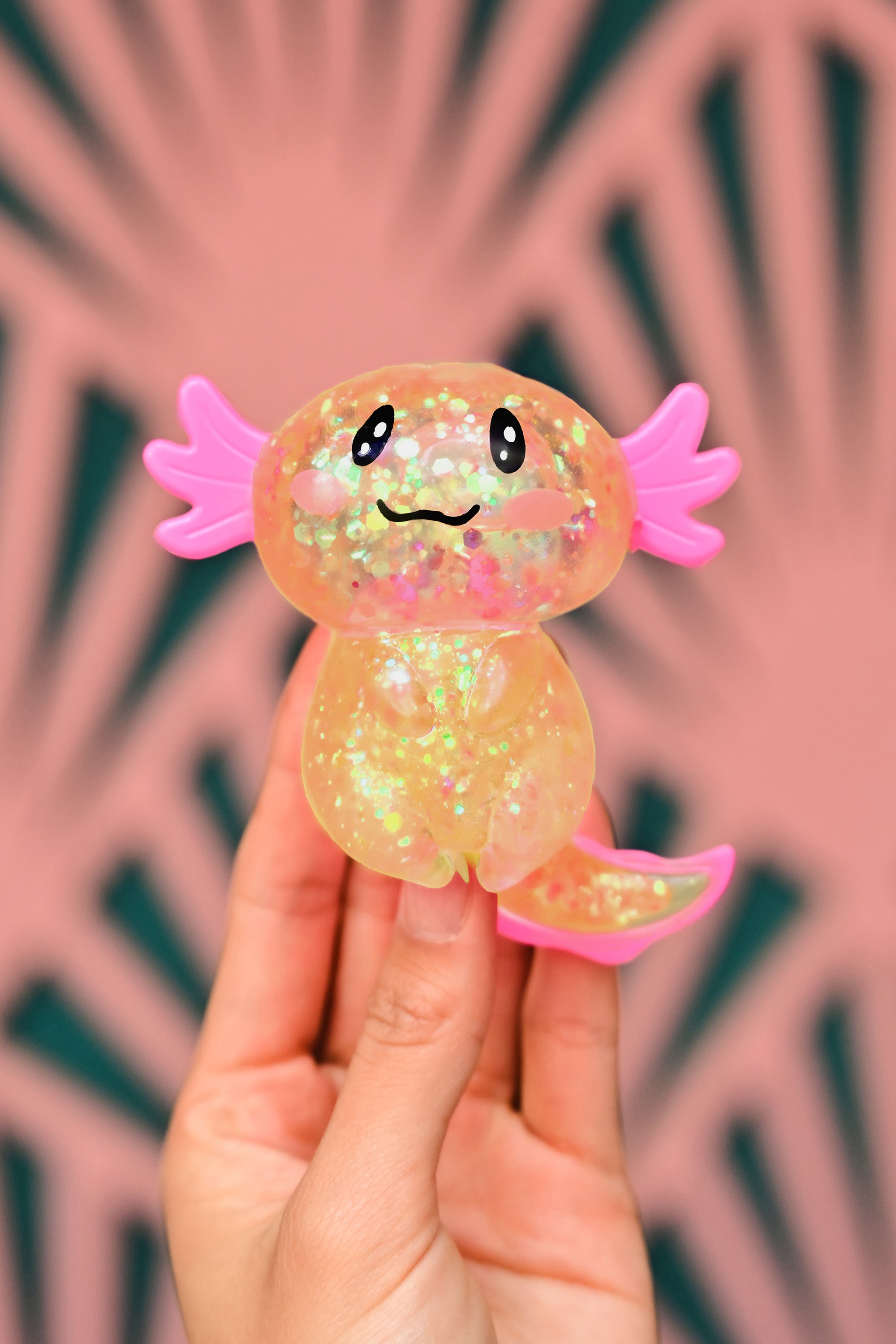 Squishy Ajolote Glitter NARANJA