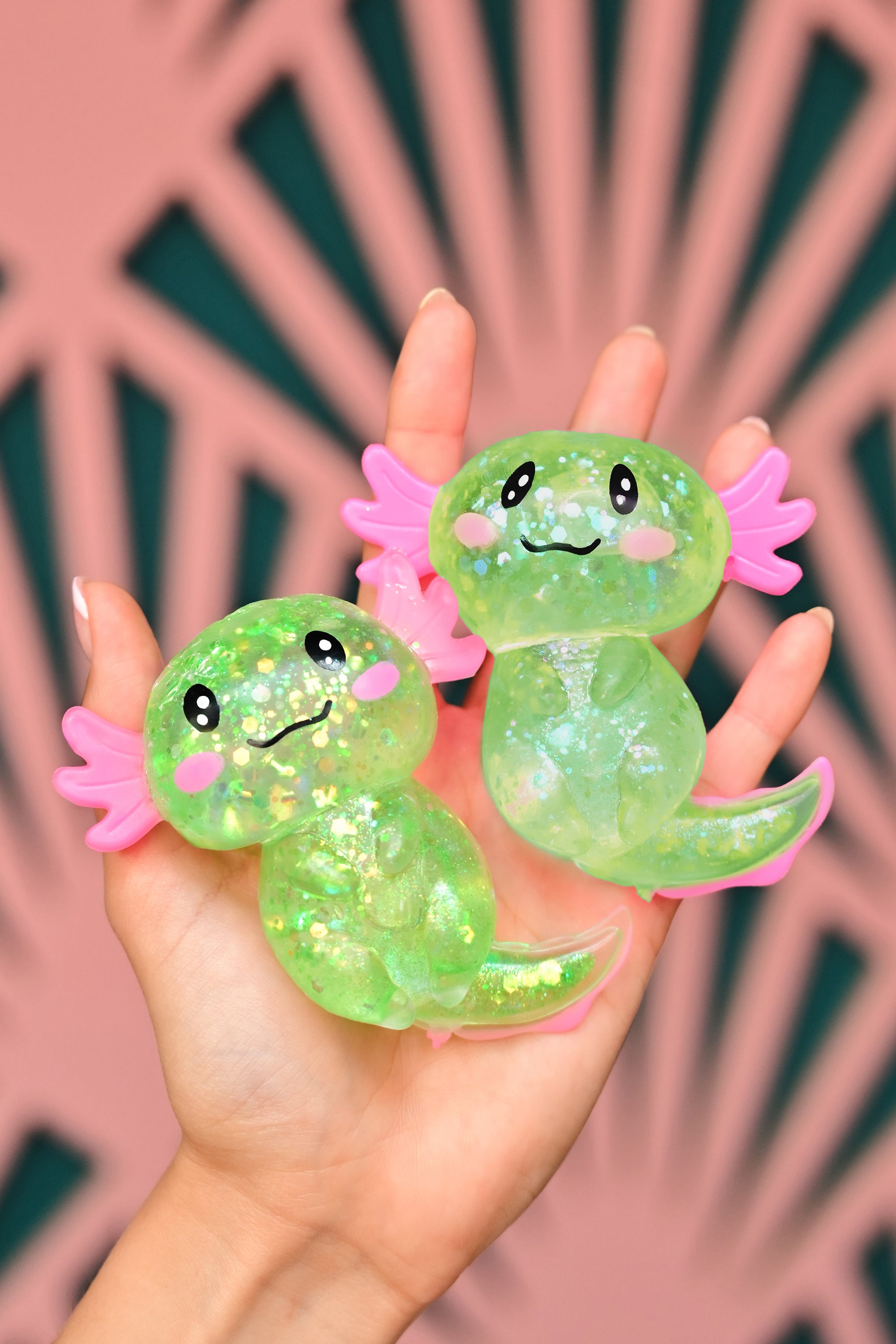 Squishy Ajolote Glitter VERDE