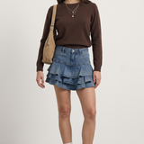 Falda denim triple olan