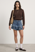Falda denim triple olan