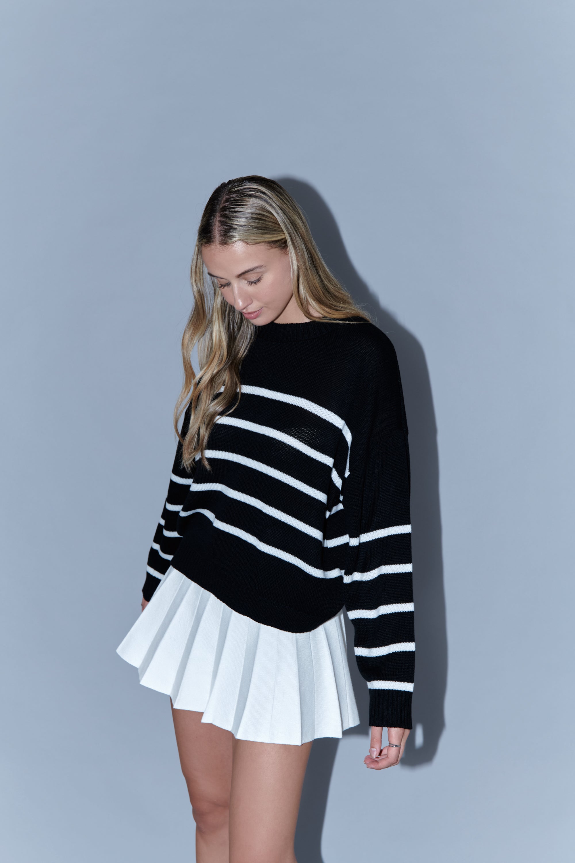 Sueter suave rayas NEGRO COMBO